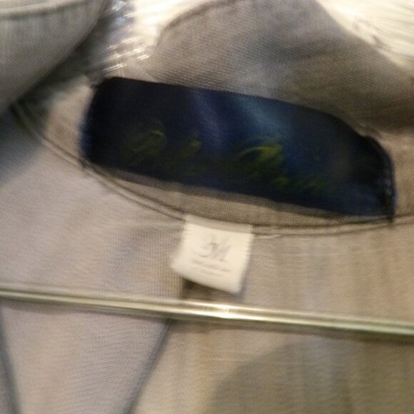 Blue Rain Split Back & Fray Hem 100% Lyocell Tencel Top Sz M - Picture 5 of 6